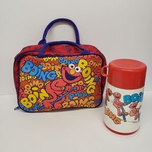 Aladdin Elmo Zippered Lunch Bag and Thermos 1994 Vintage Sesame Street